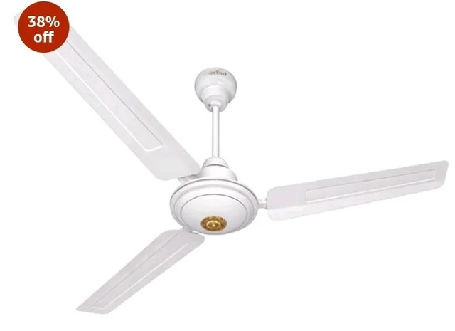 ACTIVA Apsara 1200mm Ceiling Fan, 390 RPM High Speed Air Delivery, Aerodynamic Large Sweep Blade for Air Delivery in Every Corner, 60 Watt Motor, 2 Years Warranty (White)
