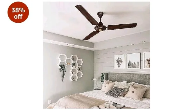 ACTIVA Apsara 1200mm Ceiling Fan, 390 RPM High Speed Air Delivery, 60 Watt Cooper Winding Motors, Anti Dust Coating, Less Noise, Large Sweep, 2 Years Warranty (Brown)
38%
off