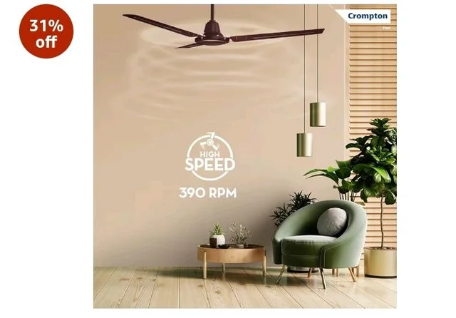 Crompton Surebreeze Sea Sapphira 1200 mm Ceiling Fan for Home | 2026 Model | BEE Star Rated | Energy Efficient | Superior Air Delivery | High Speed | 2 Year Brand Warranty | Lustre Brown