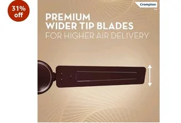 Crompton Surebreeze Sea Sapphira 1200 mm Ceiling Fan for Home | 2026 Model | BEE Star Rated | Energy Efficient | Superior Air Delivery | High Speed | 2 Year Brand Warranty | Lustre Brown