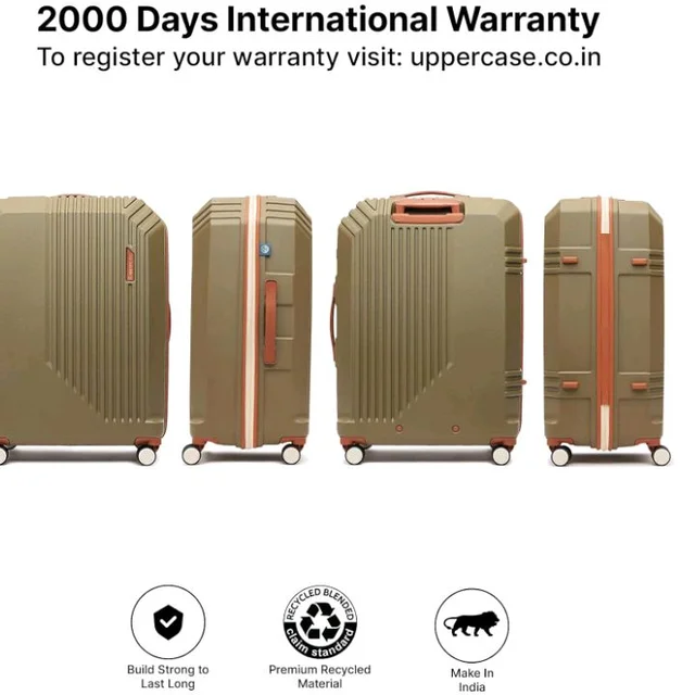 uppercase Vector Trolley Bag Large Size 75cm, Hardsided Suitcase (Brown)
Anti-Theft Zippers | 8 Smooth-Rolling Spinner Wheels | TSA-Approved Lock | 5.5 Years Warranty | Durable Polycarbonate Shell
50+ bought in past month