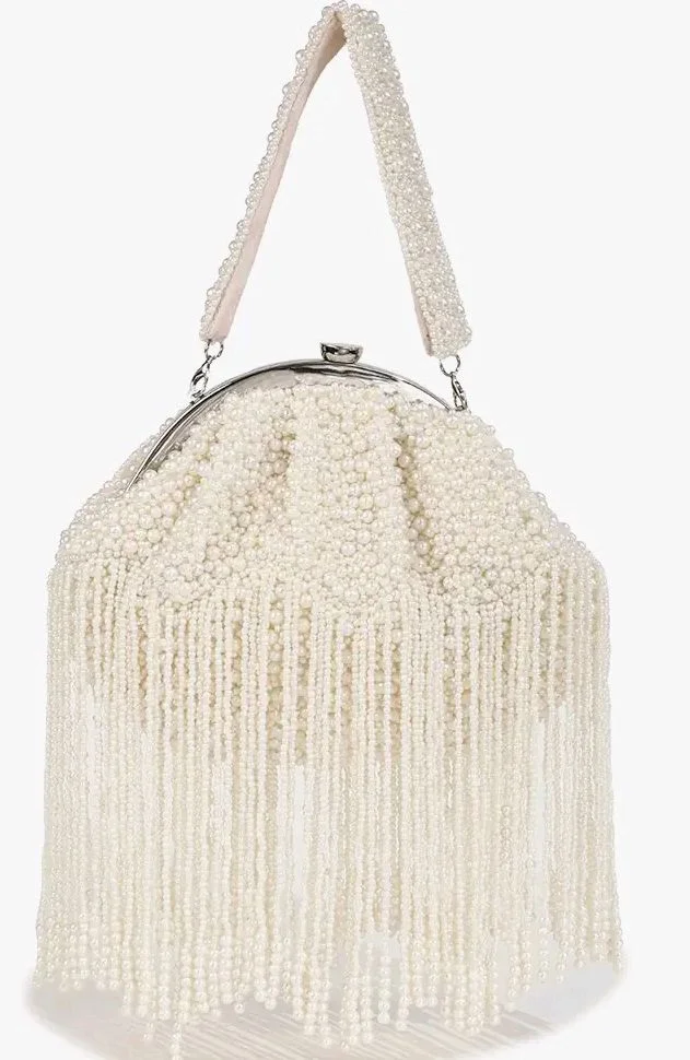 THE TAN CLAN Ava Pearl Batua Bag for women Purses Luxury Evening Handbags for ladies with Magnetic Closure