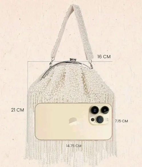 THE TAN CLAN Ava Pearl Batua Bag for women Purses Luxury Evening Handbags for ladies with Magnetic Closure