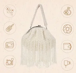 THE TAN CLAN Ava Pearl Batua Bag for women Purses Luxury Evening Handbags for ladies with Magnetic Closure