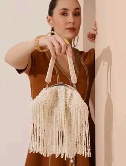 THE TAN CLAN Ava Pearl Batua Bag for women Purses Luxury Evening Handbags for ladies with Magnetic Closure