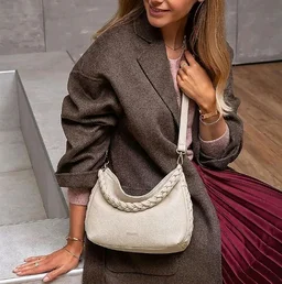 EXOTIC Luna Braided Sling Bag for Women | Soft Structured Hobo Bag | Adjustable Strap | Multi Pocket | Elegant Everyday Purse