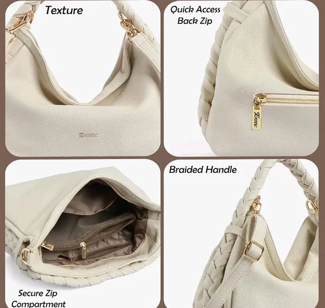 EXOTIC Luna Braided Sling Bag for Women | Soft Structured Hobo Bag | Adjustable Strap | Multi Pocket | Elegant Everyday Purse
