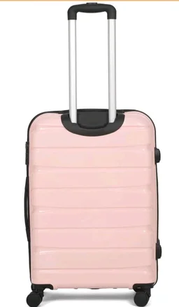 Teakwood Medium Cabin Size 8 Wheels Trolley Bag, Hard Cabin with Zipper Closure, Adjustable Push Button & Cross Side Strap, TSA Lock System 360 Degree (Medium, Rose)