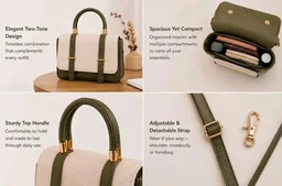 Brand: Generic
DYT Bag for women Shoulder Handbag, with Detachable Adjustable Crossbody Strap, Top Handle, Magnetic Snap Closure, Small Satchel Bag.