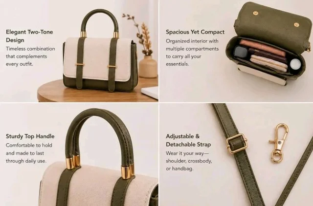 Brand: Generic
DYT Bag for women Shoulder Handbag, with Detachable Adjustable Crossbody Strap, Top Handle, Magnetic Snap Closure, Small Satchel Bag.
