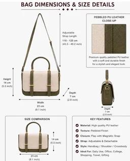 Brand: Generic
DYT Bag for women Shoulder Handbag, with Detachable Adjustable Crossbody Strap, Top Handle, Magnetic Snap Closure, Small Satchel Bag.