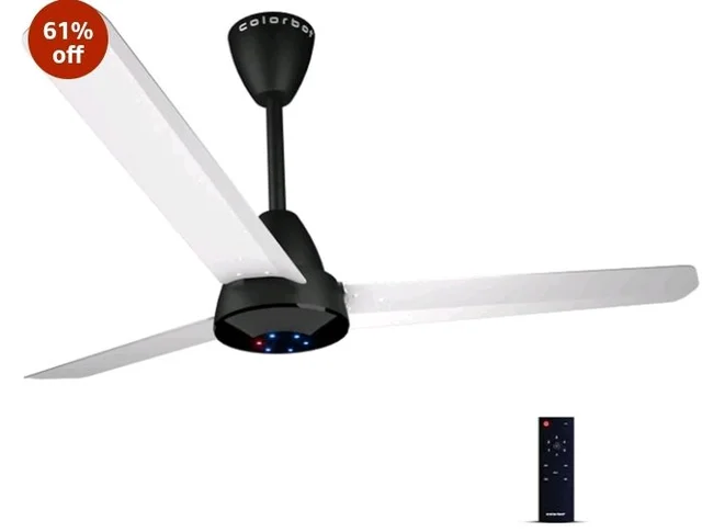 Colorbot Helix BLDC Ceiling Fans 1200mm | BEE 5 Star Rated Power Saver | AeroQuiet+ Technology | 370 RPM | Remote Control (Boost, Timer, LED, Reverse Mode) | 4 Years Warranty (Noir White)