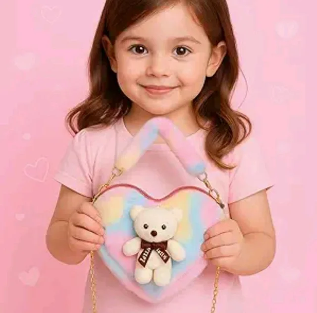 Brand: CULT FACTORY
3.7 out of 5 stars 48
Girls Sling Bag Cute Sling Bag Combo for Kids Teddy Slingbag Mini Handbag Combo Fur Toy Bag