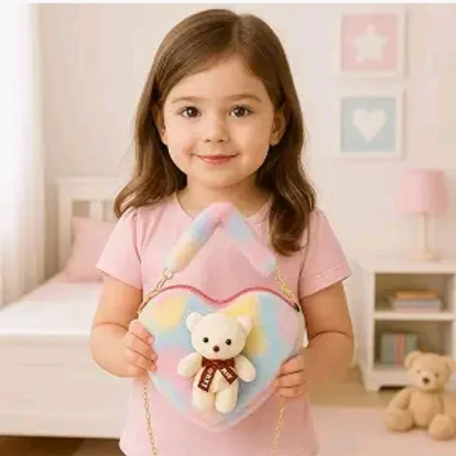 Brand: CULT FACTORY
3.7 out of 5 stars 48
Girls Sling Bag Cute Sling Bag Combo for Kids Teddy Slingbag Mini Handbag Combo Fur Toy Bag