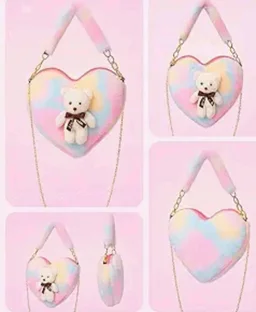 Brand: CULT FACTORY
3.7 out of 5 stars 48
Girls Sling Bag Cute Sling Bag Combo for Kids Teddy Slingbag Mini Handbag Combo Fur Toy Bag