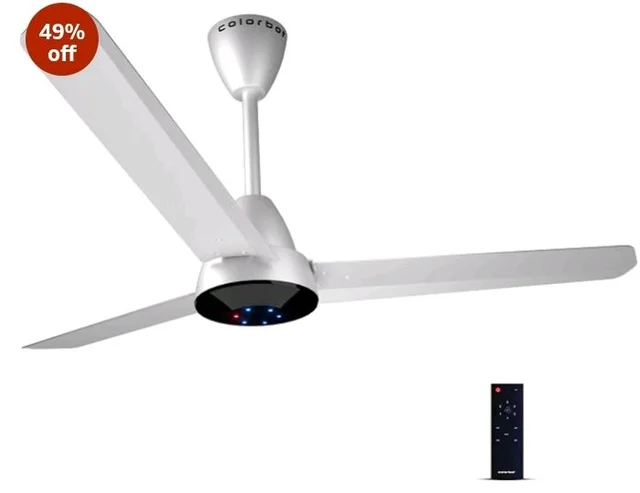 Colorbot Helix BLDC Ceiling Fans 1200mm | BEE 5 Star Rated Power Saver | AeroQuiet+ Technology | 370 RPM | Remote Control (Boost, Timer, LED, Reverse Mode) | 4 Years Warranty (Arctic White)