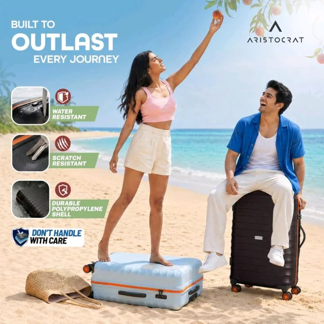 Aristocrat Altitude 8-Wheel Medium Size Hard Case Trolley Bag, Brown
Durable Polypropylene Case, Spacious, Combination Lock, Sturdy Zipper, Lightweight Travel Luggage, 3-Year Global Warranty
500+ bought in past month