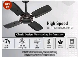 DIGISMART Uphaar 600 MM Ceiling Fan 850 RPM High Speed Air Delivery with 4 Blades, Anti-Dust Coating, 2 Years Warranty - Uphaar Brown