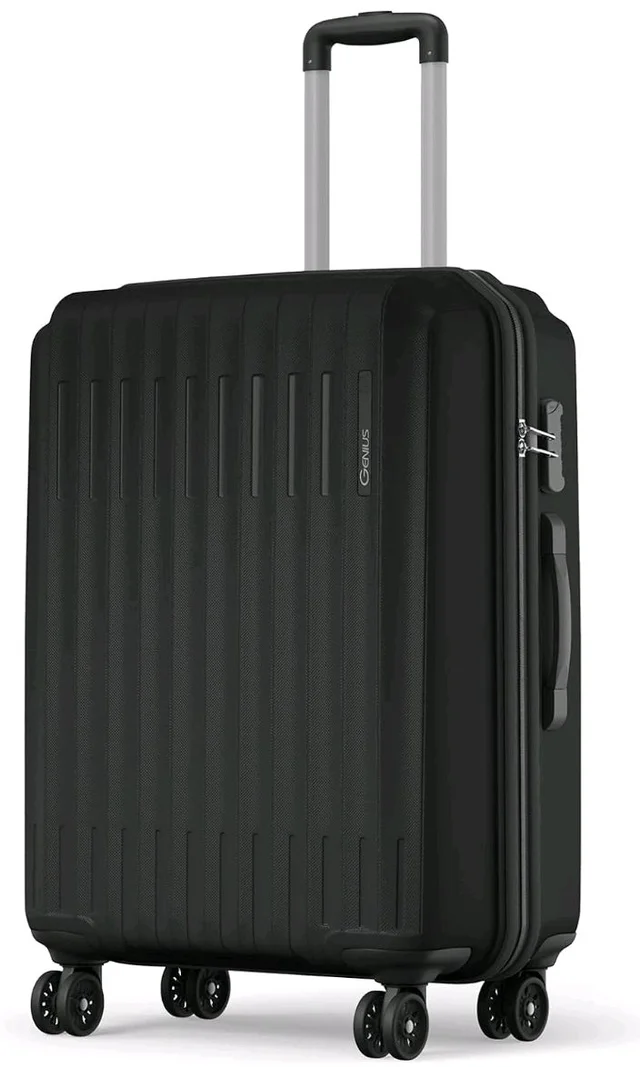 Safari Medium Genius Alley 66cm Size Check-in Trolley Bag Hard Case Polypropylene, 4 Spinner Wheels, 360 Degree Wheeling Luggage, Travel Bag, Suitcase for Travel, Trolley Bags for Travel, Black