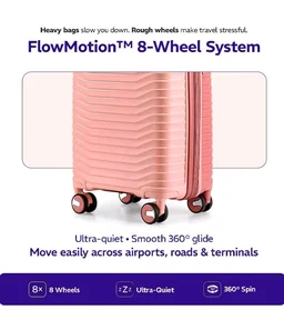 Provogue Coral Hard-Sided PP 65 Cm Trolley Bags for Travel Medium Size | Expandable Luggage Suitcase with 8 Wheels | Combination Lock | 5 Year Warranty (Tea Rose/Redwood)
50+ bought in past month