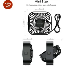 ARCTICOOL Small Table Fan, Mini USB Desk Fan, Strong Airflow & Quiet, USB Powered, 3 Speeds Wind Small USB Fan for Desk, 360° Rotatable for Home Office Table Desktop (4 Inch)