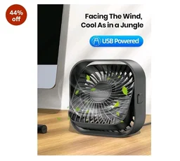 ARCTICOOL Small Table Fan, Mini USB Desk Fan, Strong Airflow & Quiet, USB Powered, 3 Speeds Wind Small USB Fan for Desk, 360° Rotatable for Home Office Table Desktop (4 Inch)