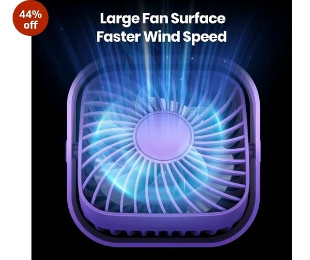 ARCTICOOL Small Table Fan, 4 Inch Mini USB Desk Fan, Strong Airflow & Quiet, USB Powered Table Desktop, 3 Speeds Wind Small USB Fan for Desk, 360° Rotatable for Home Office (Purple)
