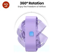 ARCTICOOL Small Table Fan, 4 Inch Mini USB Desk Fan, Strong Airflow & Quiet, USB Powered Table Desktop, 3 Speeds Wind Small USB Fan for Desk, 360° Rotatable for Home Office (Purple)