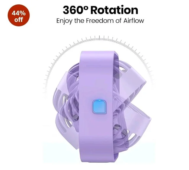 ARCTICOOL Small Table Fan, 4 Inch Mini USB Desk Fan, Strong Airflow & Quiet, USB Powered Table Desktop, 3 Speeds Wind Small USB Fan for Desk, 360° Rotatable for Home Office (Purple)