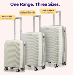 Provogue Coral Hard-Sided PP 65 Cm Trolley Bags for Travel Medium Size | Expandable Luggage Suitcase with 8 Wheels | Combination Lock | 5 Year Warranty (Grey Cloud/Timberwolf Grey)