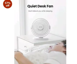 Gaiatop Small Desk Fan, 4.5 Inch Portable 3 Speeds Wind Desktop Table Cooling Fan in Single Button, Adjustment Mini Personal Fan for Home Desktop Office Car Outdoor, Black (Not Battery) (White)