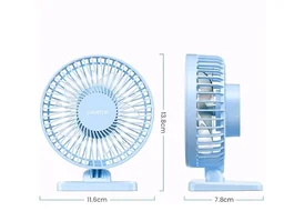 Gaiatop Small Desk Fan, 4.5 Inch Portable 3 Speeds Wind Desktop Table Cooling Fan in Single Button, Adjustment Mini Personal Fan for Home Desktop Office Car Outdoor, Black (Not Battery) (Sky Blue)