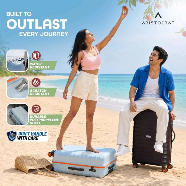 Aristocrat Altitude 8-Wheel Medium Size Hard Case Trolley Bag, Surf Spray
Durable Polypropylene Case, Spacious, Combination Lock, Sturdy Zipper, Lightweight Travel Luggage, 3-Year Global Warranty
1K+ bought in past month