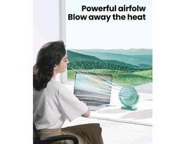 Gaiatop Small Desk Fan, 4.5 Inch Portable 3 Speeds Wind Desktop Table Cooling Fan in Single Button, Adjustment Mini Personal Fan for Home Desktop Office Car Outdoor, Black (Not Battery) (Dark Green)