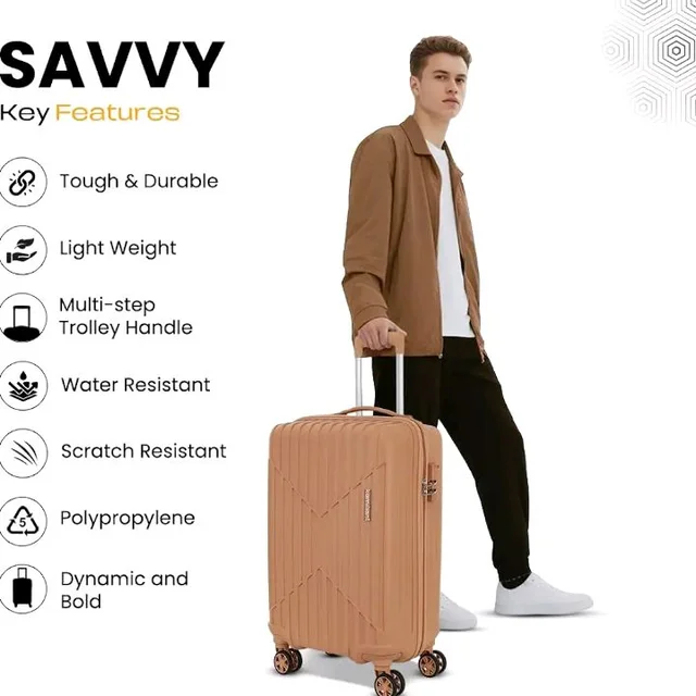 KAMILIANT by American Tourister Savvy|Trolley Bag Check-in Medium Size (70 cms) for Travel| Hard Case Polypropylene (PP) Suitcase|360° 8-Wheel Spinner Luggage Trolley|Combination Lock|Orange Pastry
50+ bought in past month