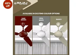 Bajaj Frore 1200 MM (48") Stars Rated Ceiling Fans for Home | BEE 1 star Rated Energy Efficient Ceiling Fan | Rust Free Coating for Long Life | High Air Delivery | 2-Yr Warranty 【White】