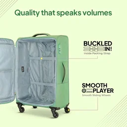 American Tourister Mystic | Cabin Trolley Bag (58 cm) | 360° 4 Wheel Travel Luggage | 1 Compartments | Soft Luggage Polyester Expandable Suitcase | Combination Lock | 3 Years Warranty | Piquant Green