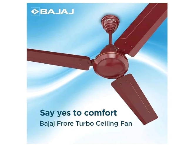 Bajaj Frore 1200 MM (48") 1 Star Rated Ceiling Fans For Home | BEE Star Rated Energy Efficient Ceiling Fan | Rust Free Coating For Long Life | High Air Delivery | 2-Yr Warranty 【Brown】