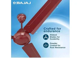 Bajaj Frore 1200 MM (48") 1 Star Rated Ceiling Fans For Home | BEE Star Rated Energy Efficient Ceiling Fan | Rust Free Coating For Long Life | High Air Delivery | 2-Yr Warranty 【Brown】