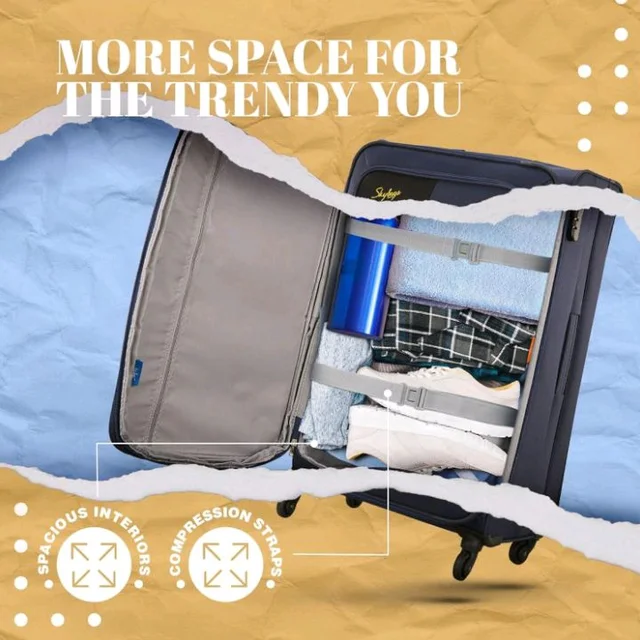 Skybags Rubik Soft Case Medium Size (Check-in) Trolley Bag, Blue
Spacious, Lightweight, Front Pocket, Durable Polyester Case Travel Luggage, Combination Lock, 5-Year Global Warranty
200+ bought in past month