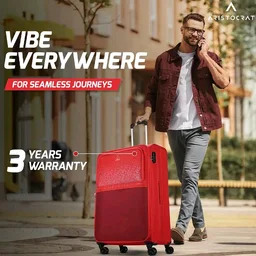 Aristocrat Drift Soft Case Medium Size 8-Wheel Trolley Bag, Red
Spacious, Zipper Expander, Front Pocket, Durable Polyester Case, Combination Lock, Travel Luggage, 3-Year Global Warranty
50+ bought in past month