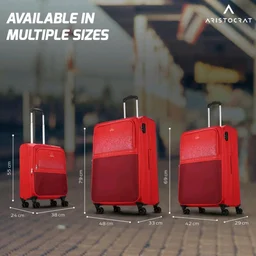 Aristocrat Drift Soft Case Medium Size 8-Wheel Trolley Bag, Red
Spacious, Zipper Expander, Front Pocket, Durable Polyester Case, Combination Lock, Travel Luggage, 3-Year Global Warranty
50+ bought in past month