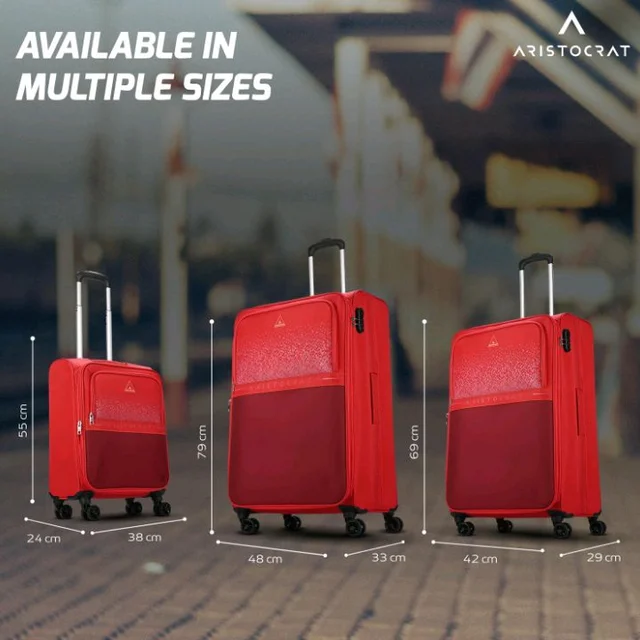 Aristocrat Drift Soft Case Medium Size 8-Wheel Trolley Bag, Red
Spacious, Zipper Expander, Front Pocket, Durable Polyester Case, Combination Lock, Travel Luggage, 3-Year Global Warranty
50+ bought in past month