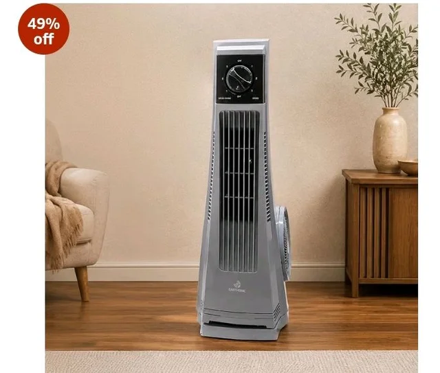 MaxAir 120 Bladeless Tower Fan | BLDC Energy Saving | 120° Oscillation | 25-Ft Air Throw | 3 Speed Control | Cooling Fan for Living Room, Bedroom, Office (Silver)