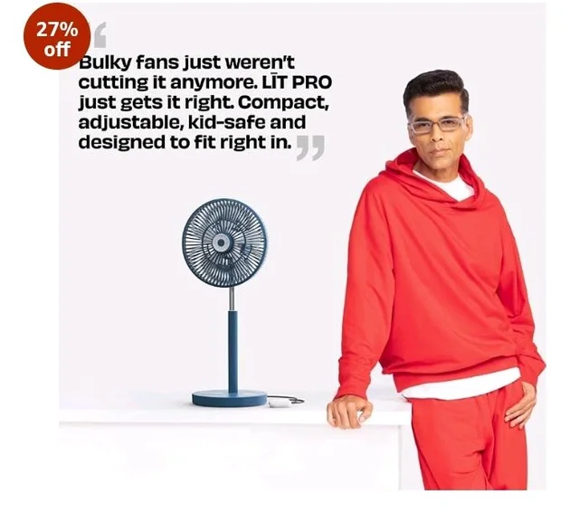 NUUK LIT PRO Rechargeable Table Fan | 9 inch Wireless BLDC Fan | 8000 mAh | 20 hrs Runtime | 3 Mood Lights | Magnetic Remote | 120 Auto Oscillation | Super Silent | Type-C | 2 Yr Warranty
200+ bought in past month