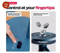 NUUK LIT PRO Rechargeable Table Fan | 9 inch Wireless BLDC Fan | 8000 mAh | 20 hrs Runtime | 3 Mood Lights | Magnetic Remote | 120 Auto Oscillation | Super Silent | Type-C | 2 Yr Warranty
200+ bought in past month