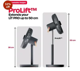 NUUK LIT PRO Rechargeable Table Fan | 9 inch Wireless BLDC Fan | 8000 mAh | 20 hrs Runtime | 3 Mood Lights | Magnetic Remote | 120 Auto Oscillation | Super Silent | Type-C | 2 Yr Warranty
32%
off
