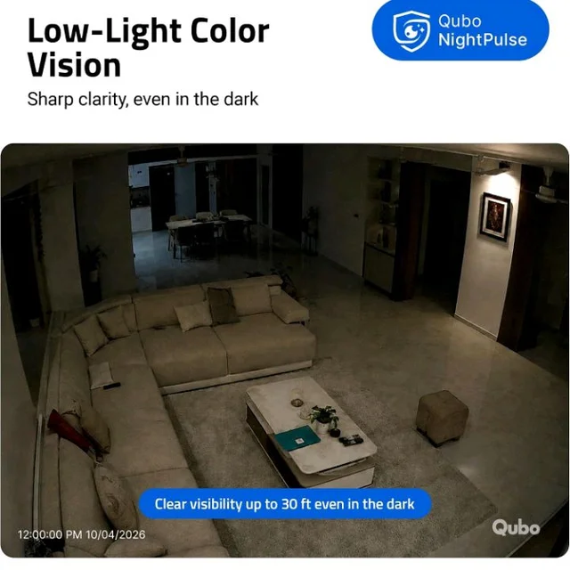 Qubo Smart Cam 360° 3MP | No SD Card Required, Records Directly on Cloud | 2026 Edition - by Hero Group | STQC Certified | AI Person Detection | Intruder Alarm | Night Vision | Two-Way Talk