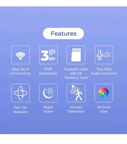 Trueview 3MP Wi-Fi ATC Robot Camera | BIS-ER (STQC Certified) WiFi CCTV Camera | All Time Color Night Vision | Pan Tilt | Smart Tracking | 2-Way Audio | Memory Card & Cloud | Alexa | T18296S
400+ bought in past month