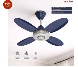 ACTIVA Ornet 600mm Ceiling Fan for Kitchen & Small Rooms | 4 Blade High Speed Fan | 850 RPM Powerful Air Delivery | Anti-Dust Coating | Energy Efficient Ceiling Fan | 2 Years Warranty | Silver Blue
2K+ bought in past month